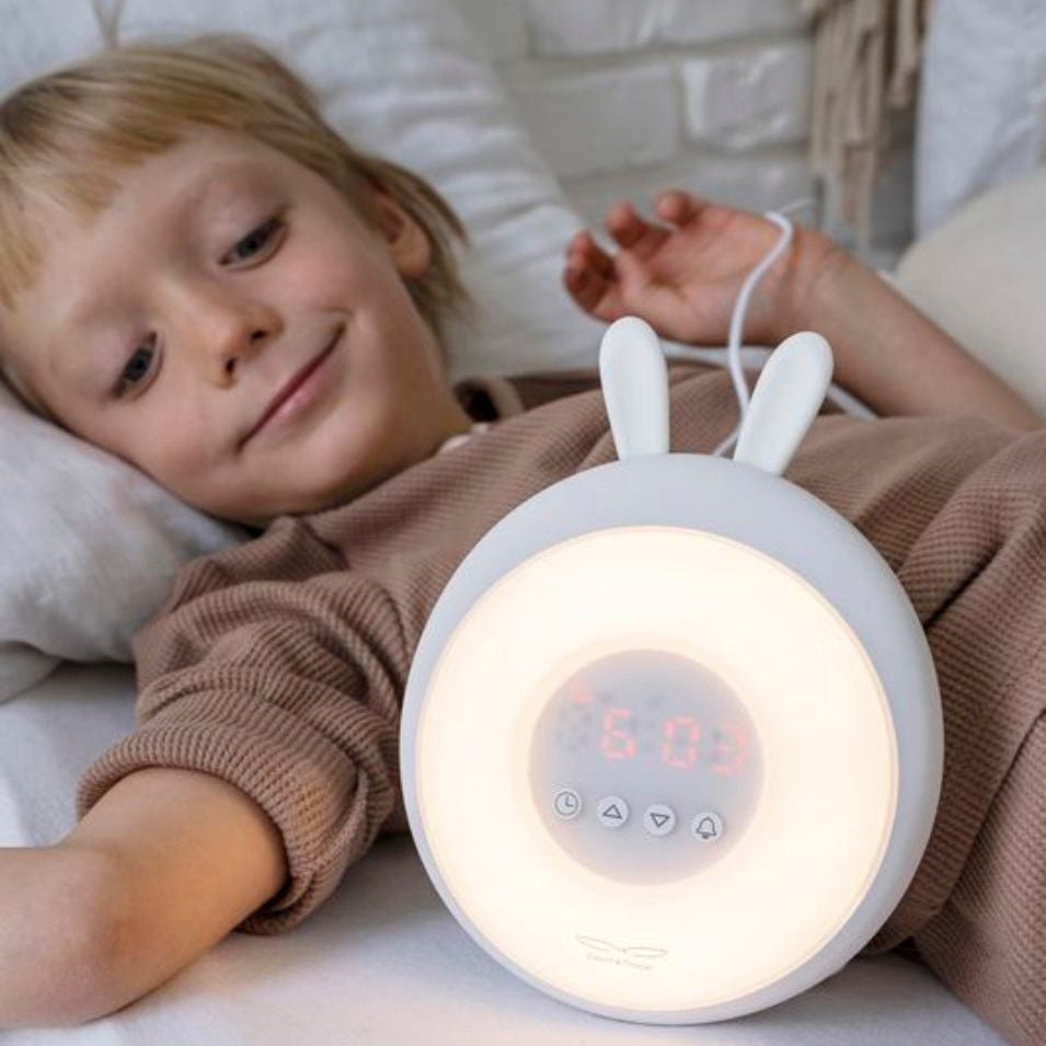 Rabbit Lamp with Alarm Clock – White