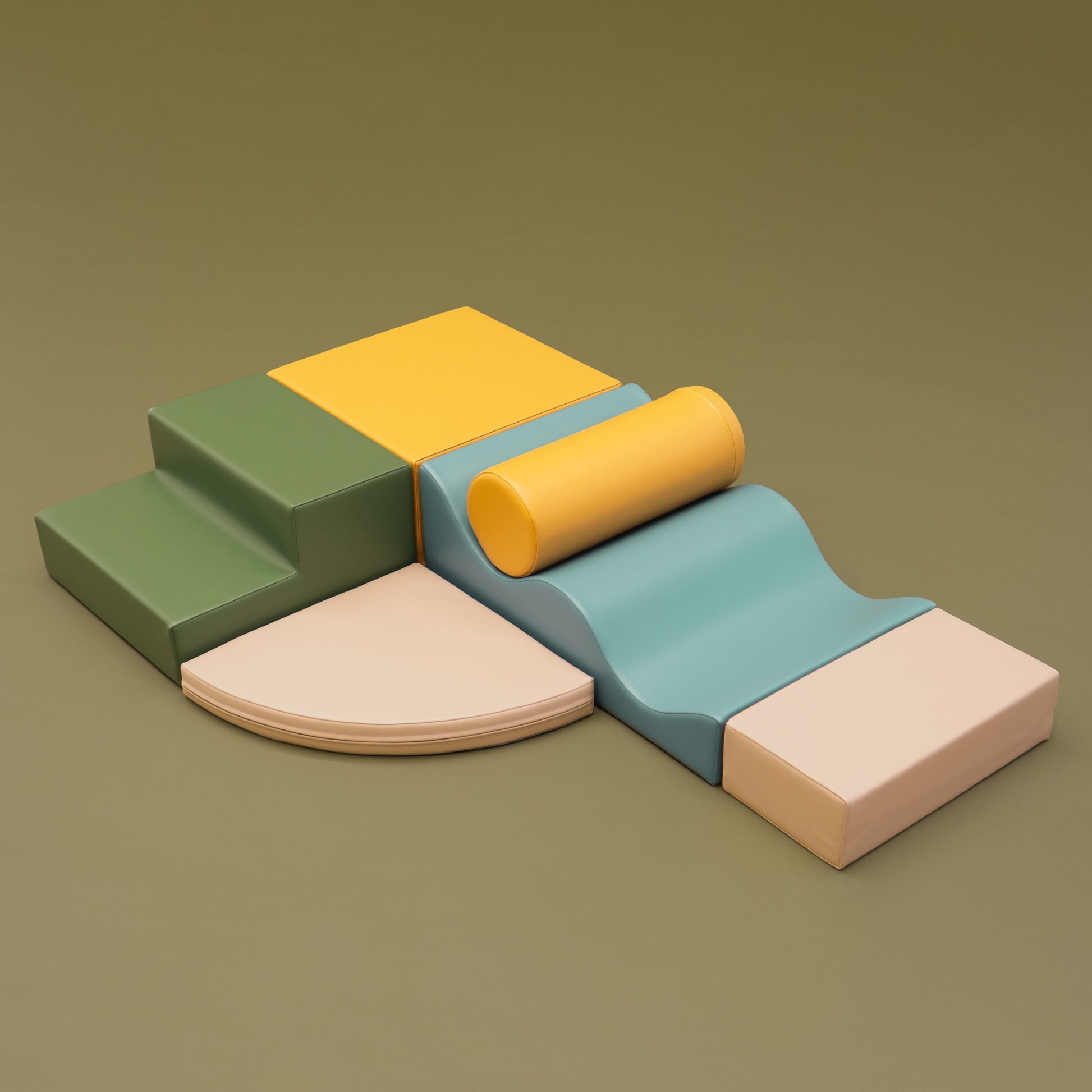 Soft Play 6 Foam Block Set - Pastel Turquoise Explorer