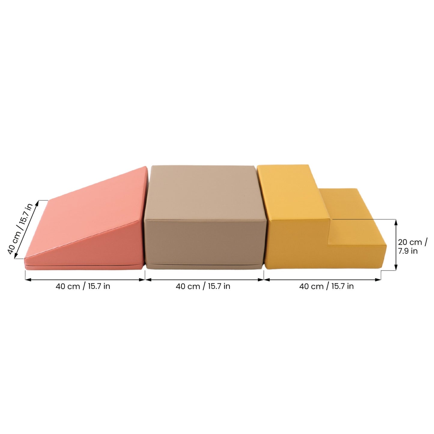 Soft Play 3 Foam Block Set - Pastel Pink Mini Climbie