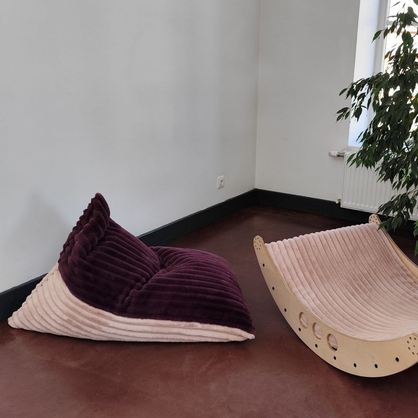 Kids Bean Bag Chair - Berry & Rose Mousse Duo