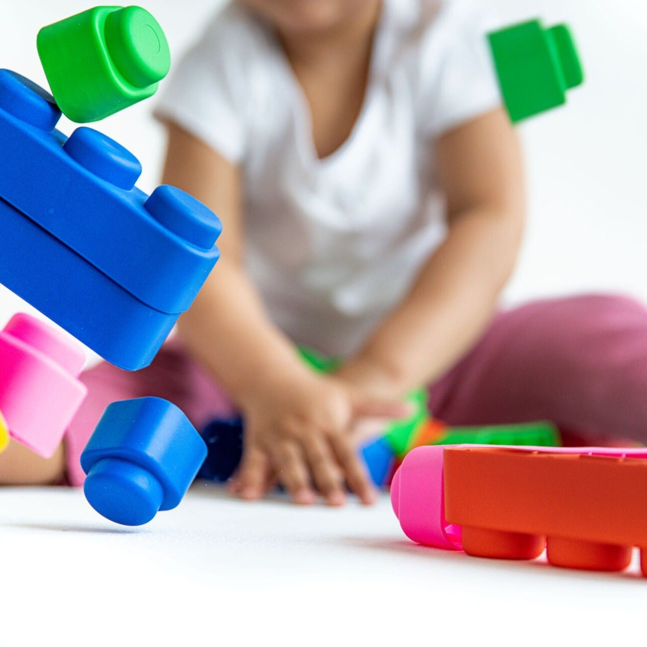 Soft Blocks Set With Wheels - 14 pcs