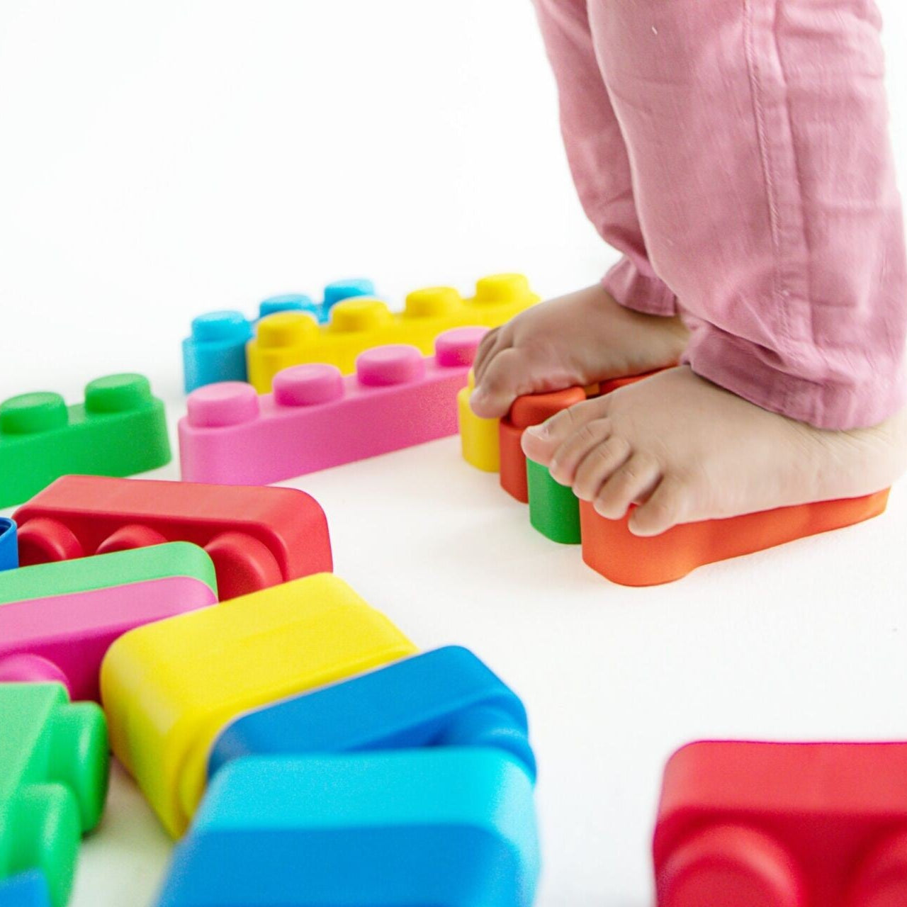 Soft Blocks Set With Wheels - 14 pcs